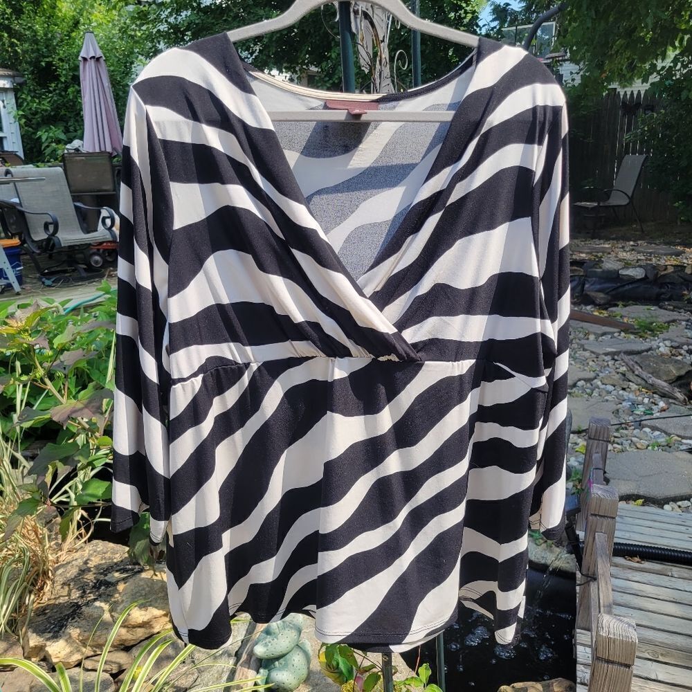 Dana‎ Buchman Black and White Blouse